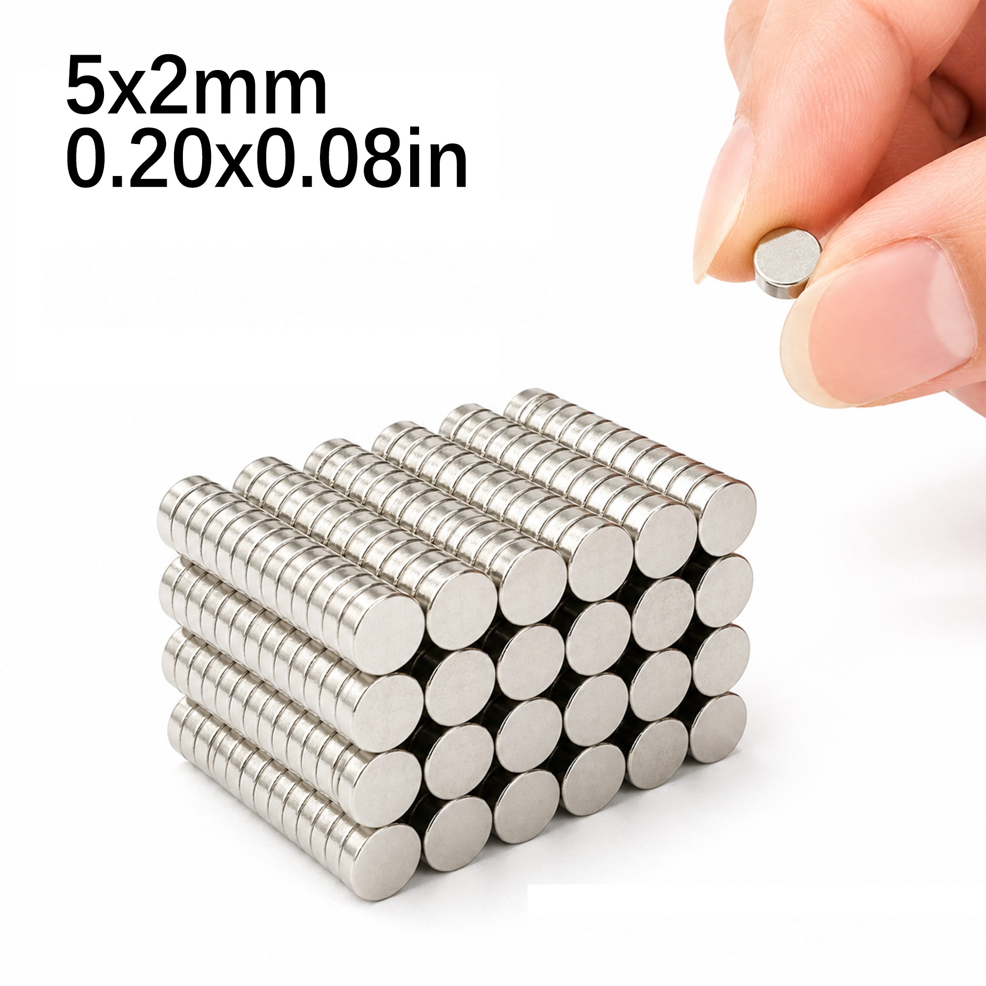 Nam châm Neodymium tròn nhỏ D5×2mm, nam châm đất hiếm dạng đĩa hiệu suất cao, mạ NiCuNi - Image 2