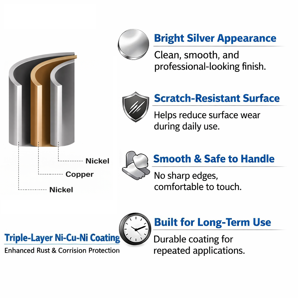 Nam châm nút may ẩn Neodymium tròn lực từ mạnh dùng cho quần áo và rèm cửa, kích thước nam châm D9,5 × 1,4 mm, vỏ sắt D11,5 × 2,3 mm. - Image 4